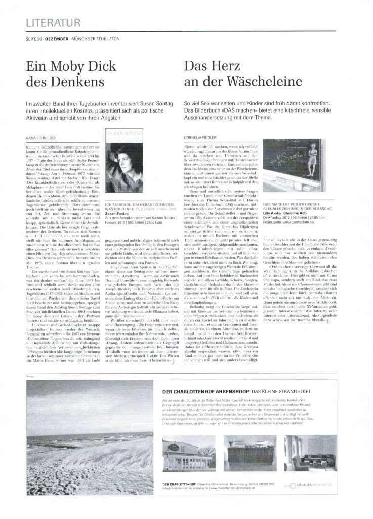 'Das Herz an der Wäscheleine' Artikel über Das amchen? im Münchner Feuilleton